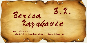 Beriša Kazaković vizit kartica